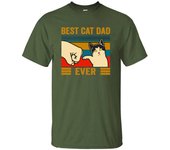 Best Cat Dad Ever Summer Men's T Shirt Cotton Short Sleeve Fashion Cute Streetwear Animal Cats Male Tops Casual Tshirt