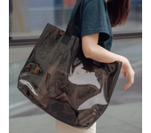 Transparent Women Shopping Bag Totes Portable Holographic Jelly Bag Large Capacity PVC Women Shoulder Beach Travel Handbags