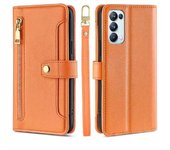 Magnético Funda de PU Cuero Billetera Solapa Cover OPPO Reno 5 5G, Find X3 Lite, Multifuncional Cuerda Colgante Funda protectora