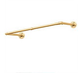 Industrial Pipe Clothes Rack Wall Mounted Heavy Duty Pipe Shelves for Hanging Clothes Coats Laundry Room, Gold