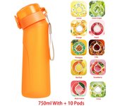 Air UP Sports Water Bottle With 10 Flavor Pods Set, 750ml Alr Up With Straw 0 Sugar Fruit Fragrance Cup For School Outdoor Gym