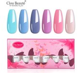 Clou Beaute 8ml Gift Set Kit UV LED Gel Varnish Soak Off Nail Art Gel Nail Polish Pure Nail Color Base Coat No Wipe Top Coat
