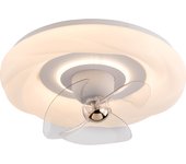 Round LED Ceiling Fan with Light Flush Mount Dimmable Chandelier Fan with Remote Control & 3 Blades