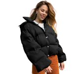 Abrigo de invierno para mujer, abrigo corto, algodón con capucha, cálido engrosado, chaqueta