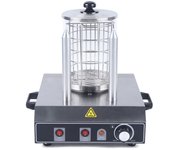 422W Commerical Restaurant Hot Dog Warmer Maker Hot Dog Roller with Bun Warmer 2 Heating Skewers 220V Stainless steel