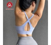 MOVING PEACH Sports Bra Shockproof High Support Cross Back Yoga Training BBL