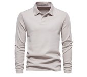 POLO de manga larga con solapa casual tops tendencia versátil