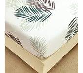 Sábana Bajera Ajustable Suave Cómoda y Transpirable Negro Blanco Cama 90 135 150 180 para Colchón 30cm de Altura