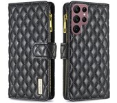 Funda de cuero con tapa y cordón para teléfono, carcasa con cremallera para Samsung Galaxy S23, S22 Ultra, S21 FE, S20 Plus, A13