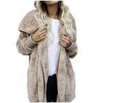 Chaqueta con capucha de terciopelo de doble cara para mujer, abrigo cálido de talla grande,prendas de vestir,cárdigan para mujer