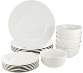 27,94 x 30,73 x 27,94 cm Vajilla para 6 personas (18 Unidad), Blanco