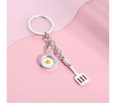 New Cooking Keychain Dinner Key Ring Cook Book Knife And Fork Beater Blender Frying Pan Key Chain Chef Gift DIY Handmade Jewelry