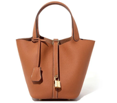 2024 New High-End Feel Women's Bucket Bag Mini Basket Tote Bag Genuine Leather Handbag Mommy Bag Bride Wedding Bag