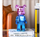 Electroplated bear statue Fashion new wave sculpture, ceramic statue art home decoration piggy bank gift