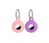 Airtag Holder Compatible Tag, Airtags Tracker with Keychain, Protective Silicone Apple Air Tags Case Key Ring Item Find