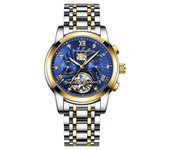 Nuevo reloj mecánico completamente automático suizo, reloj multifunción, reloj para hombre