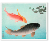 Antique Print Wall Art Lotus Fish Willow Tree Canvas Painting High Mountain Scenery Poster Home Bedroom Living Room Decoration