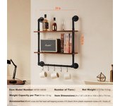 SucceBuy Industrial Pipe Shelf, Wall-Mount, Storage, Kitchen Bedroom Bathroom Living Room