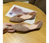 Women Flat Single Shoes Feamle Autumn Pointed Toe Shoes Flat Loafers Soft Sole Ladies Plus