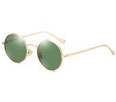 Nuevas gafas de sol polarizadas para hombre, gafas de sol de conducción con montura redonda pequeña de metal estilo punk retro para mujer