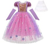 Baby Girl Rapunzel Princess Dress Halloween Party Cosplay Costume Children Sequins Christmas Pink Sophia Tangled Princess Dress