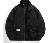 New Fleece Thickening Stand Collar Man Leisure Tops Winter Outdoors Big Pocket Thickening Coats Solid Loose Keep Warm Jackets