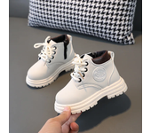 Botas De Cuero Cortas Impermeables Para Niñas, Botas Cortas De Moda, Botas Con Cordones