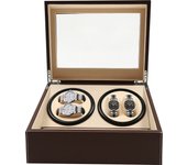 Caja giratoria automática para relojes 4 y 6 relojes, rotación silenciosa, caja de lujo para relojes de hombre