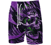 Bañador con estampado 3D de calavera para hombre, pantalones cortos transpirables, cómodos, para playa y verano