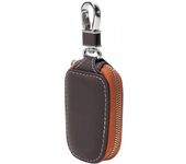 Genuine Leather Car Key Case,Remote Car Key Case Genuine Leather Pouch for Men Zipper Car Key Case (Brown)