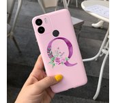 For Redmi A1 2022 Phone Case Cover Pink Cherry Blossom Bling Letters For Cover Xiaomi RedmiA1 a1 Shockproof Silicone Coque Funda