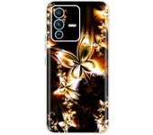 Silicone Case For Vivo V23 5G Phone Case Clear Soft TPU Cute Cat Flowers Capa Shell On Vivo V 23 V23 Pro V2130 Silicone Cases
