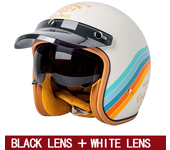 Casco de motocicleta retro de tres cuartos para hombres y mujeres, medio casco americano de crucero cálido de invierno
