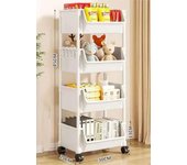Trolley Bookshelf Rack Kitchen Corner Narrow Slit Storage Cabinet Bathroom Living Room Home Organizer