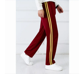 Pantalones de chándal informales para hombre, pantalón básico a rayas, recto, color rojo vino, para correr, trabajo