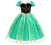 Disfraz de princesa Anna verde para niñas pequeñas, disfraz de Halloween, vestido elegante para fiesta de cumpleaños, vestido de vacaciones carvinal