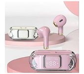 Explosive Bluetooth earphones with open transparent charging case, intelligent digital display, compact and portable battery cap