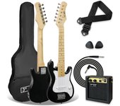 Pack de guitarra eléctrica de tamaño 1/4 para niños principiantes , amplificador portátil de 5 W, cable, funda de transporte, púas y correa