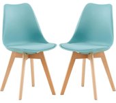 Pack de 4 Sillas de Comedor Sillas Cocina Nórdico con Asiento Tapizado y Las piernas de Madera de Haya Maciza, Blanco