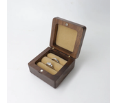Walnut Wood Ring Organizer Portable Small Wooden Case Gift for Men Women Double Ring Box