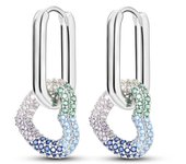 VYZW-pendientes de Aro para mujer, joyería de plata 925, regalo para niña, pavé brillante, CZ, forma de corazón en U, estrella, luna