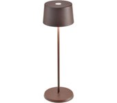 Lámpara , Lámpara de Mesa Portátil y Recargable con Control Táctil, Adecuada para Interior y Exterior, Atenuador, 2200-3000 K, Altura 35 cm, Color Corten