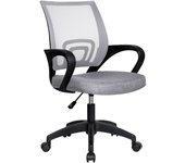 Silla de Oficina o Escritorio ergonómica con Soporte Lumbar, Malla Transpirable, Regulable en Altura, Ruedas antiarañazos, Color Gris
