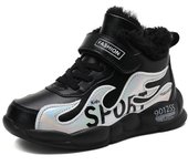 Winter Children Sport Shoes Pu Leather Waterproof Kids Sneakers Boys Non-slip Running Shoes Warm Plus Fur Boots Trekking Shoes