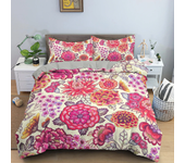 Vintage Flower King Queen Duvet Cover Peony Sunflower Bedding Set Tropical Floral Quilt Cover Boho Polyester Comforter Cover