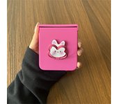 Cute Korean Rabbit Bunny Holder Ring Simple Case for Galaxy Z Flip 5 5G Z Flip5 Flip5 Zflip5 Zflip5 Z Flip 5 Shockproof Cover