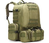 Mochila táctica de 55L 4 en 1 para hombre, bolsa deportiva Molle para exteriores, senderismo, escalada, Mochila de asalto impermeable