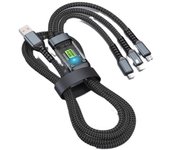 100W 5A 3 in 1 Fast Charging Cable 3-in-1 Multiple Interfaces 3 in 1 Charger Cable Braid Type-C Phone Fast Charger Cord Charging