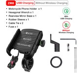Deelife Motorcycle Phone Holder for Moto Motorbike Mirror Mobile Stand Support USB Charger Wireless Charging Cellphone Mount