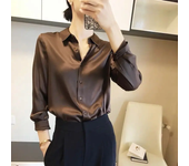 2025 nueva camisa de satén para mujeres de otoño e invierno elegante ropa en la camisa atmosférica